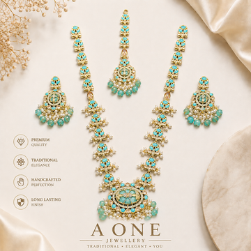 Royal Turquoise Pearl Bridal Mala Set
